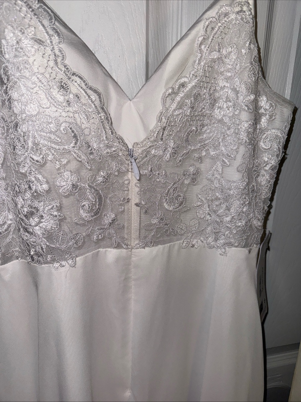 Azazie Ivory Lace Bodice Wedding Dress